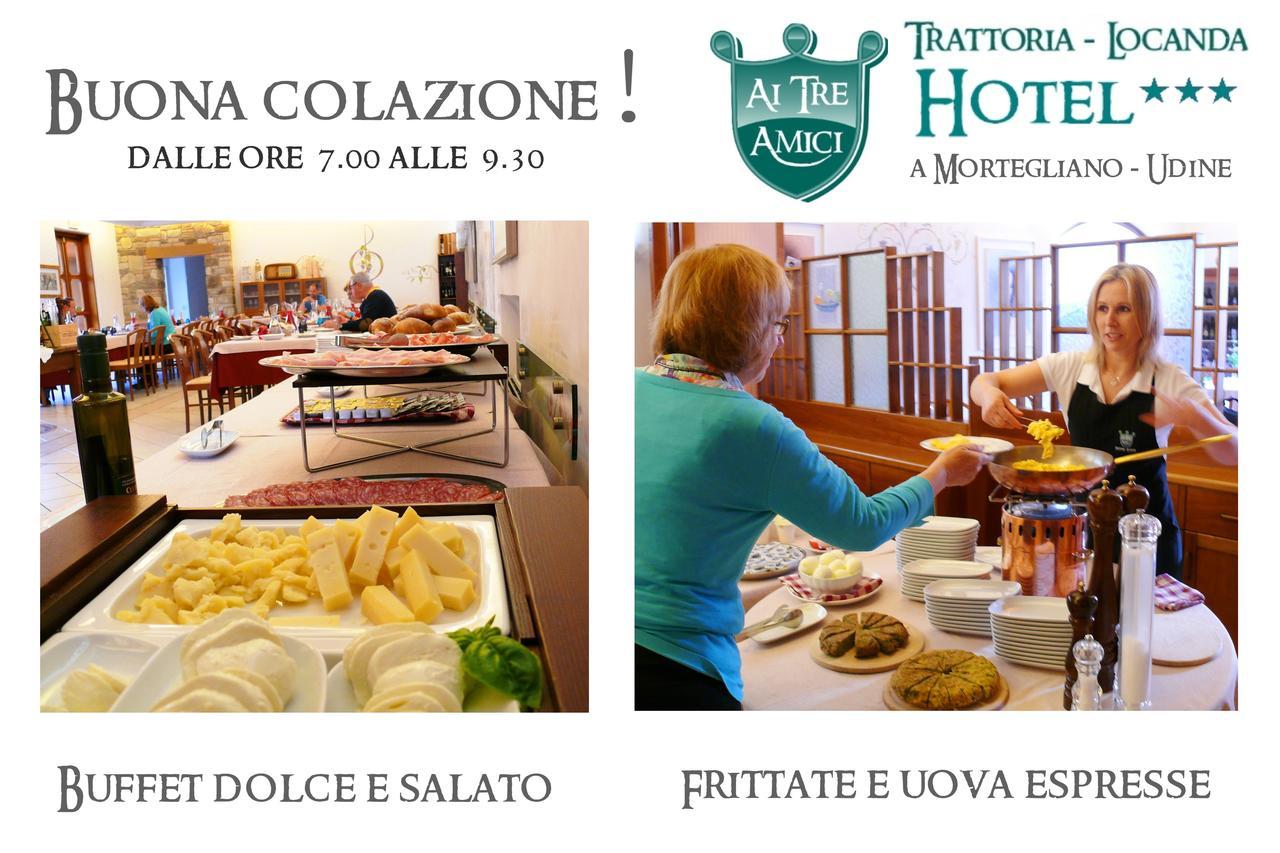 Mortegliano Trattoria Locanda Ai Tre Amici מראה חיצוני תמונה
